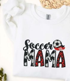 New! Soccer Mama Custom Embroidered Sweatshirt/Hoodie was just added to eBay. Check it out! #eBay #eBaySeller Sporty Embroidered Long Sleeve T-shirt, White French Terry Top With Graphic Print, White Long Sleeve Hoodie With Embroidered Graphics, Sporty Long Sleeve T-shirt With Embroidered Logo, White Hoodie With Embroidered Graphics For Fall, White Embroidered Sporty Sweatshirt, Sporty White Hooded T-shirt, White Casual Sweats With Graphic Print, Casual White Sweats With Graphic Print