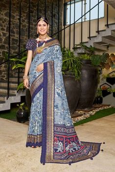 Banarasi silk with Foil Patola Printed Crush Design saree collection at best rate