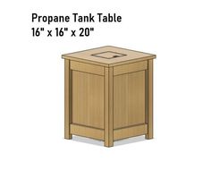 a wooden table with the measurements for it