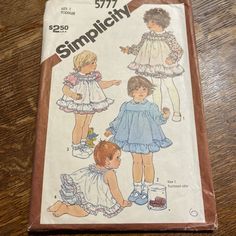 the sewing pattern for this girls'dress is in very good condition