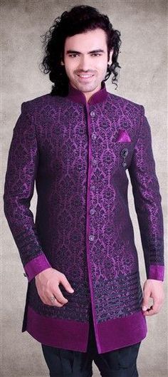 Pink and Majenta color 2 Piece Suit (with shirt) in Jacquard, Silk fabric with Embroidered, Moti, Sequence, Stone work Purple Formal Sets For Diwali, Elegant Purple Set With Zari Work, Elegant Purple Sets With Zari Work, Traditional Purple Formal Sets, Elegant Purple Unstitched Suit For Formal Occasions, Formal Purple Sets With Zari Work, Formal Purple Sets With Traditional Drape, Purple Formal Sets With Traditional Drape, Elegant Formal Purple Unstitched Suit