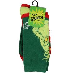 Step into the holidays with a mischievous twinkle in your toes with our exclusive Dr. Seuss GRINCH-themed crew socks! This festive 2-pack artfully captures the whimsical world of Whoville, allowing you to flaunt either side of GRINCH – be it his "Naughty" sneer or his "Nice" post-heart-growth grin. Made with a luxurious blend of 98% polyester and 2% spandex, these socks are not only visually appealing but also promise an unparalleled comfort experience. Dr Seuss Grinch, The Grinch, Dr Seuss, Grinch, Crew Socks, 2 Pack, Socks, Holidays, Spandex