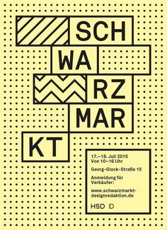 a poster with the words sch wa rz mar in black and white on it