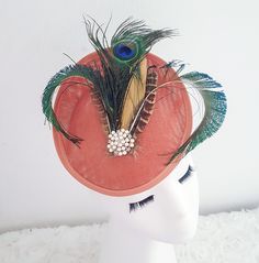 Pink Peacock, Gold Feathers, Peacock Feathers