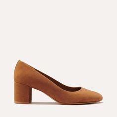 The Heel - Chestnut Suede – Margaux Workwear Essentials, Unique Fits, Fashion 2024, Comfortable Heels, Feminine Design, 5 Inch Heels, Handmade Shoes, Shoes And Accessories, Suede Heels