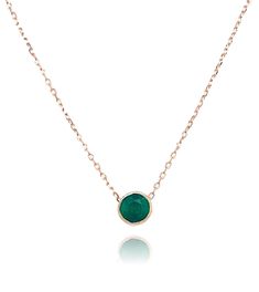 "This elegant Emerald necklace is beautiful to wear everyday. It has a bezel setting in 14 karat yellow gold. Chain is adjustable to 16\" or 18\". Necklace is brand new with detailed tags attached. This necklace comes in a beautiful box ready for the perfect gift. 14kt gold: 0.90 gms Emerald: 0.26 cts, 4 mm round Retail Value: $750 Free shipping! Usually ships within 1-2 business days!" Aquamarine Studs, Amethyst And Diamond Ring, Gold Cushions, Aquamarine Earrings, Aquamarine Pendant, Halo Earrings Studs, Halo Pendant, Emerald Necklace, Yellow Gold Chain