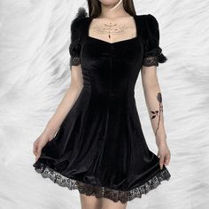 Y2K Gothic Vintage Witch Style Short Dress for Women Gothic A-line Mini Dress For Party, Gothic A-line Mini Dress For Night Out, Vintage Fitted Halloween Dresses, Gothic Fitted Vintage Dress For Costume Party, Vintage Fitted Corset Dress For Halloween, Punk Style Fitted Costume Dress, Fitted Punk Style Costume Dress, Fitted Witchy Corset Dress For Alternative Fashion, Vintage Style Mini Dress For Costume Party