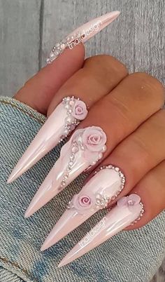 Wedding Nail Art Design, Bridal Nail Art, Stiletto Nail Art, Art Design Ideas, Wedding Nails Design, Nail Art Wedding, Nail Swag, Bridal Nails