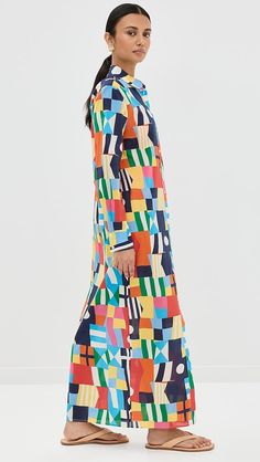 STAUD Vita Dress | Shopbop Casual Multicolor Print Long Sleeve Midi Dress, Casual Long Sleeve Multicolor Print Midi Dress, Multicolor Long Sleeve Midi Dress For Daywear, Multicolor Long Sleeve Shirt Dress For Work, Staud Long Sleeve Spring Dress, Staud Spring Long Sleeve Dresses, Multicolor Long Sleeve Shirt Dress For Daywear, Multicolor Long Sleeve Midi Dress With Abstract Print, Colourful Closet