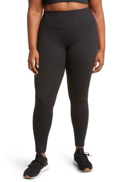 Built from moisture-wicking fabric and fitted with a no-slip waistband, these stretchy, figure-sculpting leggings keep you cool as your workout warms up. 28 1/2" inseam; 9" leg opening; 9 1/2" front rise; 12 1/2" back rise (size Medium) 88% Polyester, 12% Spandex Machine wash, tumble dry Imported Elastic waistband with hidden pocket Brushed, moisture-wicking fabric dries quickly to keep you cool and comfortable Moisture-wicking Micro-elastic Leggings For Jogging, Moisture-wicking Full Length Sports Tights, Go-dry Elastane Tights For Gym, Moisture-wicking Elastane Tights For Workout, Athletic Fit Moisture-wicking Tights, Athletic Fit Moisture-wicking Functional Tights, Functional Micro-elastic Leggings For Jogging, Moisture-wicking Tight Sportswear Tights, Tight Moisture-wicking Sportswear Tights