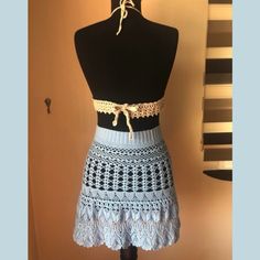 Visit me on Etsy! All the details on Etsy! Bohemian Fitted Skirt For Vacation, Fitted Hippie Skirt For Festival, Fitted Bohemian Tiered Mini Skirt, Hippie Festival Fitted Skirt, Bohemian Fitted Mini Skirt For Vacation, Fitted Bohemian Mini Skirt For Vacation, Bohemian Crochet Festival Skirt, Blue Mini Skirt For Festival, Summer Festival Crochet Skirt