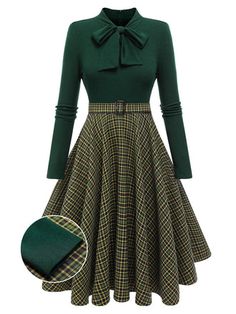 1950s dress – Page 2 – Retro Stage - Chic Vintage Dresses and Accessories Plaid Knitting, Fashion Design Inspiration, Retro Stage, Knitting Dress, Kleidung Diy, Standard Dress, 1960's Dress, Vestidos Vintage, Modieuze Outfits