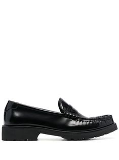 black calf leather patent finish round toe signature YSL logo plaque branded insole low block heel Black Moccasins, Ysl Logo, Moccasins Mens, Black Leather Loafers, Loafers Style, Leather Flat Shoes, Black Loafers, Leather Cap, Flat Shoes