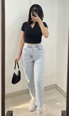 College Outfits Black, Everyday Fits, Casual Chic Outfits, Everyday Casual Outfits, Photos Inspo, Casual College Outfits, Fashion Top Outfits, Looks Party, Everyday Fashion Outfits