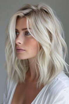 How to Find Your Perfect Shade: 61+ Blonde Hair Color Ideas Global Blonde Hair, Blonde Hair Blended Roots, Frosty Blonde Hair, Lived In Platinum Blonde, Platinum Blonde Hair Balayage, Bright Creamy Blonde Hair, Warm Platinum Blonde Hair, Blonde Hair Tones, Icy Blonde Bob