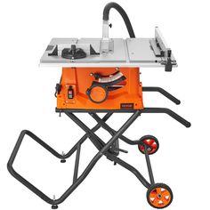 an orange and black table sawing machine