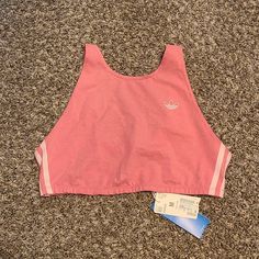 Nwt Adidas Bra Top No Padding Pink And White Scoop Back Adidas Sporty Tops For Loungewear, Sporty Adidas Tops For Loungewear, Spring Racerback Crop Top For Loungewear, Summer Sports Cotton Crop Top, Spring Loungewear Racerback Crop Top, Pink Racerback Top For Loungewear, Adidas Sporty Cotton Tank Top, Sporty Cotton Crop Top For Beach, Pink Sleeveless Crop Top For Loungewear