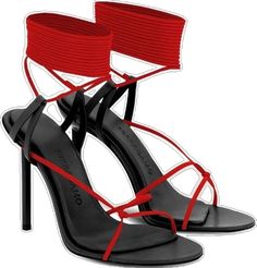 Chic Red Strap Heels, Red Strap Heels For Evening, Strapped Sandals With Wrapped Heel For Party, Strapped Leather Heels For Evening, Strapped Sandals With Heel Strap For Evening, Elegant Black Strapped Heels, Elegant Black Strapped Sandals, Chic Strapped Heels With Heel Strap, Chic Strapped Sandals For Night Out