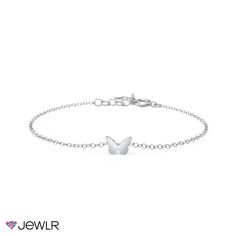 Sweet and petite, this pretty butterfly charm bracelet is the perfect gift for any occasion. Personalize this adorable bracelet in sterling silver, white, yellow, or rose gold. Available with a choice of three bracelet lengths for babies, youth, and teens.

We understand that children's skin is delicate, and to reduce the chance of a reaction, we only use quality materials for our kids' jewelry collection.

For safety, all children aged 0–3 years must be supervised by an adult while wearing this Kids Jewellery, Butterfly Charm Bracelet, Pretty Butterfly, Cute Bracelets, Butterfly Charm, Kids Jewelry, Jewellery Collection, Or Rose, Jewelry Collection