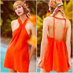 Nwt Anthropologie Braided Halter Mini Dress Size M Brand New No Flaws Retail $88 -Size M -100% Cotton -Bright Orange -Gauzy Cotton Material -Halter Top With Thick Straps -Flowy Skirt -Open Back -Braided Straps -Brand New Measurements Available Upon Request Ships Next Business Day Offers Welcome!! Breezy V-neck Dress, Backless Midi Dress For Summer Vacation, Day Out Midi Dress With Tie Back, Backless Summer Midi Dress, Chic Summer Halter Dress With V-neck, Chic Backless Summer Dress, Backless Midi Dress For Summer Date Night, Sleeveless Beach Season Daywear Dress, Summer Flowy Backless Midi Dress