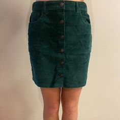 Never Worn With Tags This Cute Green Skirt Is Fit For Any Formal Occasion Corduroy Velvet Material Perfect For Holiday Events! Size Medium! White Flowy Skirt, Hollister Skirt, Flannel Skirt, Cheetah Skirt, Faux Suede Skirt, Green Mini Skirt, Distressed Denim Skirt, Holiday Events, Micro Mini Skirt