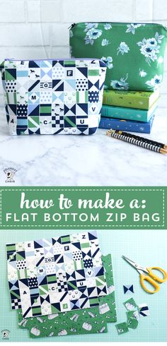 how to make as flat bottom zipper bags with free sewing pattern and instructions for making them