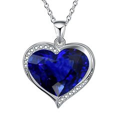 METAL SPECIFICATIONS White Gold 14K STONE SPECIFICATIONS Stone Name : Blue Sapphire and Diamond Stone Cut : Heart and Round Stone Details : There is one heart cut sapphire approx. 4 carats (Approx. Size 9 x 10.50 mm) and approx. 1 carat of smaller diamonds in the pendant. Natural earth mined stones. Color : F Clarity : VS1 Quality of Sapphire : AAA Total : Approx. 5 Carats PENDANT SPECIFICATIONS Length : 16” (Can change length, please indicate about change with payment) Overall Size (mm): Approx Natural Earth, Stone Cuts, Stone Names, Diamond Stone, 1 Carat, Fashion Nails, Gemstone Pendant, Heart Pendant, Blue Sapphire