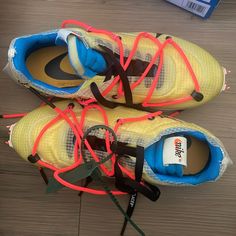 Nike And Off White Waffle Racers . Lightly Worn Off White Shoes, Yellow White, Waffles, Athletic Shoes, Size 7, Off White, Women Shoes, Nike, Yellow