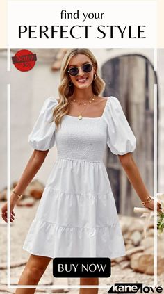 Balloon Sleeve Square Neck Smocked Midi Dress