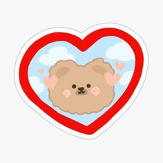 a heart shaped sticker with a dog's face in the shape of a heart