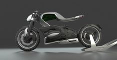 a futuristic motorcycle is shown in this image