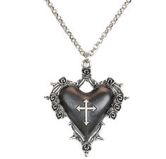 Black Rose Secred Heart Cross Thrones Steampunk Necklace Pendant Punk Gothic Punk Heart Charm Necklace For Valentine's Day, Punk Style Heart Charm Necklace For Valentine's Day, Punk Style Heart Necklace For Valentine's Day, Gothic Metal Heart Necklace, Gothic Metal Heart Necklace For Valentine's Day, Punk Heart Necklace As A Gift, Punk Metal Heart Necklace For Valentine's Day, Punk Style Metal Heart Necklace For Valentine's Day, Gothic Heart Pendant Necklace