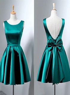 Beautiful Dark Green Satin Short Party Dress 2020, Bridesmaid Dress – BeMyBridesmaid Green Satin Prom Dress, School Event Dress, Green Homecoming Dresses, Homecoming Dress Short, Custom Bridesmaid Dress, Satin Homecoming Dress, Prom Dresses Gowns, Short Party Dress, School Event