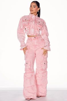 Billie Cropped Cargo Jacket - Pink | Fashion Nova, Jackets & Coats | Fashion Nova Lily High Rise Cargo Jeans, High Rise Cargo Jeans, Fashion Nova Outfits, All Jeans, Cargo Jacket, Trendy Fashion Outfits, Causual Outfits, Cute Everyday Outfits, Really Cute Outfits