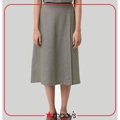 in stock Green A-line Workwear Skirt, Green A-line Lined Skirt, Green Relaxed Wrap Skirt, Green Long Wrap Skirt, Casual Green A-line Bottoms, Green Relaxed Fit Knee-length Skirt, Green Relaxed Skirt For Work, Green Relaxed Fit Skirt For Work, Casual Green Relaxed Wrap Skirt