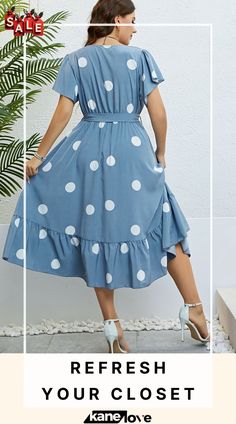 Polka Dot Belted Flutter Sleeve Ruffle Hem Dress Polka Dots Fashion, Ruffle Hem Dress, Color Pick, Hem Dress, Elevate Your Style, Ruffle Hem, Flutter Sleeve, Your Style, Polka Dot