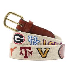 Show off your favorite things in life with our iconic needlepoint belts! As elegant as they are casual, our belts are the perfect accessory to help you stand out from the crowd. Our 100% hand-stitched belt measures 1.25" in width and is lined with full grain, Italian leather and is finished with a solid brass buckle. Each belt is packaged in a handmade wooden gift box. Classic Adjustable Embroidered Belt, Donut Pattern, Needlepoint Belts, Childrens Shop, Sunglasses Strap, Bit Loafers, Custom Belt, Golf Shop, Childrens Hats