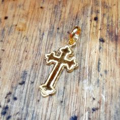 I make 24k pure gold by myself not gold filled at all. Also, I do not use any China's gold. I am very proud of my gold purity(99.9%). Price is for only cross pendant. I am using express USPS tracking parcel for delivery. If you want lower cost, please use my local webstore then you can get lower price. God be with you! * Material : 24K Pure gold (Hall-marked, 99.9% purity) * Weight : about 3.7 grams * Size: 17mm x 33mm including bail * Authorized Gem Certification will be provided * Custom-order Gold Crucifix Cross Necklace With Polished Finish, Gold Crucifix Necklace With Polished Finish, 14k Gold Cross Pendant Spiritual Jewelry, Spiritual 14k Gold Cross Pendant, Gold Spiritual Cross Pendant Necklace, Spiritual Cross Pendant In Tarnish-resistant Material, Spiritual Cross Pendant Jewelry, Tarnish Resistant, Spiritual Gold Cross Necklace, Spiritual Tarnish Resistant Cross Pendant Jewelry