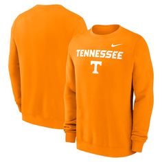 Bring a traditional look to your Tennessee Volunteers wardrobe with this Primetime Primary Stack pullover sweatshirt. Its solid design by Nike features large Tennessee Volunteers details printed on a blend of soft, durable fabrics. Brushed-back French terry lining provides an extra layer of cozy warmth. Nike Crew Neck Hoodie With Letter Print, Nike Cotton Sweatshirt For Fans, Nike Cotton Long Sleeve Sweats, Nike Cotton Sweatshirt With Ribbed Cuffs, Nike Cotton Sweater For Fall, Nike White Sweater For Fall, Collegiate Long Sleeve Winter T-shirt, Collegiate Sports Sweater For Fall, Nike Cotton Crew Sweats