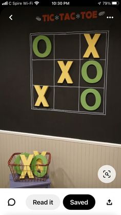 a tic tac toe game on the wall in a child's room