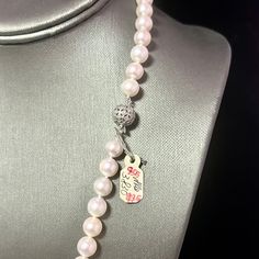 Fine Quality Japanese Akoya Pearl Necklace with Diamond Clasp 21.5" 18k White Gold 8.5 mm Certified $4,950 311036 This is a Unique Custom Made Glamorous Piece of Jewelry! Nothing says, “I Love you” more than Diamonds and Pearls! This Akoya pearl and diamond necklace has been Certified, Inspected, and Appraised by Gemological Appraisal Laboratory Gemological Appraisal Laboratory of America is a proud member of: - GIA Alumni Association - National Association of Jewelry Appraisers - International Consortium Gem-Testing Laboratories - Gemological Association of Great Britain TRUSTED SELLER SINCE 2002 PLEASE SEE OUR HUNDREDS OF POSITIVE FEEDBACKS FROM OUR CLIENTS ALL CERTIFICATIONS ARE DONE ACCORDING TO GIA STANDARDS PLEASE SEE ATTACHED CERTIFICATE AND APPRAISAL FOR DETAILS FREE PRIORITY SHIPP White Diamond Single Strand Necklace, White Single Strand Round Diamond Necklace, Classic Akoya Pearl Diamond Necklace For Anniversary, Classic Pearl Necklace With Diamond Accents For Anniversary, Luxury Engraved Diamond White Necklace, Classic Engraved Diamond Necklace, Formal White Single Strand Diamond Necklace, Classic Round Pearl Necklace With Diamond Accents, Luxury White Necklace With Sterling Silver Clasp