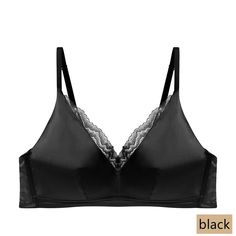 2024 New In! French Style Women Silk Bra with Lace Trim Made of 19momme stretch silk charmeuse, super comfy and sexy. #awulooksilk#awulook#silkbra Elegant Full Coverage Nursing Bra With Soft Touch, Elegant Full Coverage Soft Touch Bra, Elegant Soft Touch Bra, Soft Touch Elegant Bra, Elegant V-neck Bra, Elegant Satin Underwire Bra, Elegant V-neck Bra With Removable Pads, Elegant Satin Bra, French Style Women