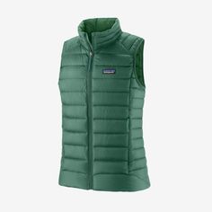 Patagonia Women's Down Sweater™ Vest Waterproof Recycled Polyester Puffer Jacket For Outdoor, Sporty Recycled Polyester Puffer Jacket For Outdoor Activities, Casual Recycled Polyester Puffer Jacket For Outdoor Activities, Casual Recycled Polyester Puffer Jacket For Outdoor, Casual Recycled Polyester Outerwear For Outdoor Activities, Casual Outerwear Of Recycled Polyester For Outdoor Activities, Casual Outerwear In Recycled Polyester For Outdoor Activities, Casual Outerwear In Recycled Polyester For Outdoor, Sporty Nylon Puffer Jacket For Outdoor Activities