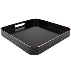 black and gold serving tray with handles