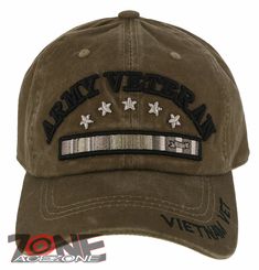 NEW! US ARMY VIETNAM VETERAN DISTRESSED VINTAGE BASEBALL CAP HAT TAN NEW! US ARMY VIETNAM VETERAN DISTRESSED VINTAGE BASEBALL CAP HAT TAN NEW - WITH TAGS 100% COTTON Logos and designs are fully embroidered Size: One Size Fits All VELCRO ADJUSTMENT Shipping Payment Terms of Sale SHIPPING We ship Worldwide. We ship to USA 48 continental states, Item usually will be shipped out within 1~3 business days after payment received. We only ship to confirmed addresses. Non USA Customers: First Class Inter Vintage Khaki Baseball Cap, Green Military Baseball Cap With Flat Bill, Green Military Style Baseball Cap With Flat Bill, Khaki Military Hat For Sports, Military Style Baseball Cap With Curved Brim For Sports, Military Style Khaki Baseball Cap With Curved Brim, Military Style Snapback Baseball Cap, Khaki Military Baseball Cap For Sports, Military Style Khaki Snapback Trucker Hat