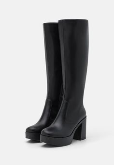 mtng NEW - Bottes à talons hauts - black Black High Heel Boots, Black Platform Boots, Platform Boots, High Heel Boots, Black Noir, Black Boots, Heeled Boots, Outfit Inspirations, High Heels