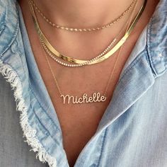 Our Custom Diamond Script Name Necklace allows you to choose from 2-9 diamond script letters to create a custom, one of a kind piece, set in 14k gold. Customize a necklace with your own name, or a loved ones name! Can be special ordered in white or rose gold. 16"-18"-20" necklace on a cable chain Diamond total weights vary depending on letters and length. Please allow 6-8 weeks for delivery Select the amount of letters you'd like on your necklace using the dropdown and write your custom script name in the box below. All custom diamond script necklaces are Final Sale. Script Letters, Script Necklace, Handwriting Necklace, Chain Diamond, Script Lettering, Plate Necklace, Digital Gifts, Engraved Items, 8 Weeks