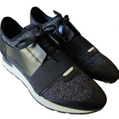 Balenciaga Women's Race Runners - Made In Italy. Race Leather Runners. Black Leather Evening Sneakers, Evening Black Leather Sneakers, Elegant Black Evening Sneakers, Designer Black Party Sneakers, Balenciaga Triple S Pink, Balenciaga Speed Runner, Balenciaga Track Sneaker, Balenciaga Speed Trainers, Black And White Trainers