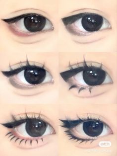 Douyin Eyeliner, 2014 Coquette, Makeup Anime, Makeup Layout, Anime Eye Makeup, Gyaru Makeup, Anime Makeup, Cute Eye Makeup