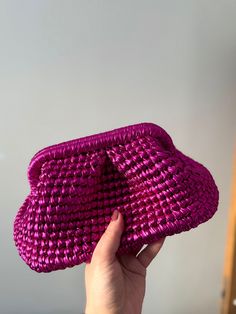 Wedding Clutch Purse Woven Fuchsia Metallic Leather Pouch Bag Handmade Vegan Leather Luxury Bag - Etsy Leather Pouch Bag, Metallic Leather Bag, Wedding Clutch Purse, Dope Jewelry Accessories, Purse Handmade, Wedding Clutch, Metallic Yarn, Dope Jewelry, Luxury Bag